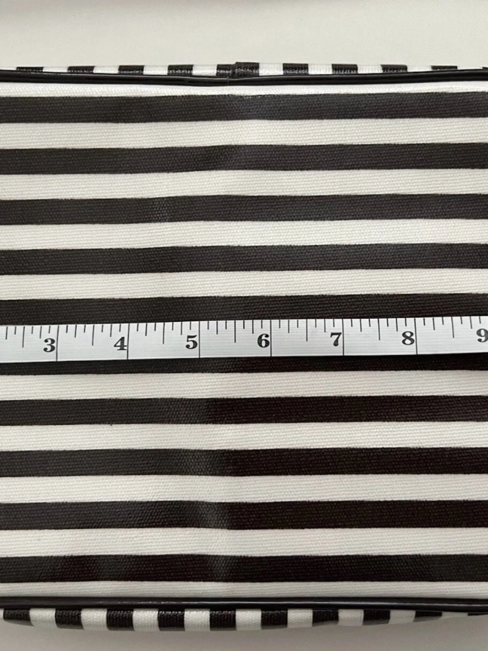 Henri Bendel Brown & White centenial Stripe Cosmetic/brush Case